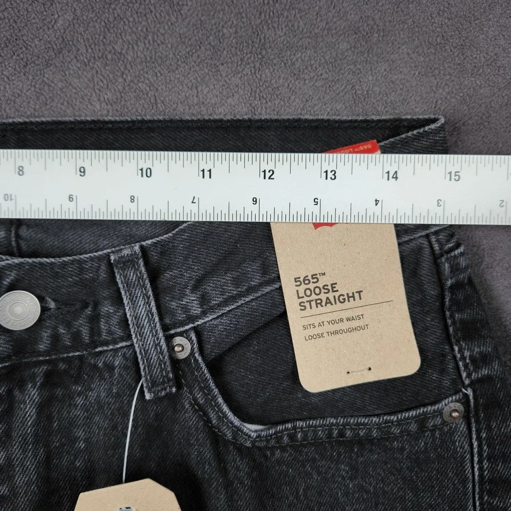 Levis 565 Jeans Mens 29x32 Faded Black‎ 97 Loose Straight Denim A7221-0005 NEW